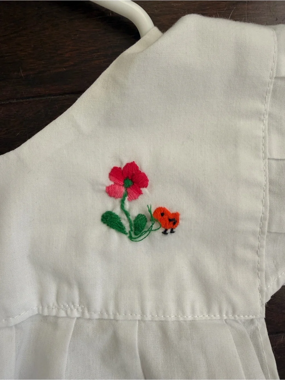 White Embroidered Floral Kids Dress